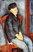 Amedeo Modigliani Young Seated Boy with Cap oil on canvas